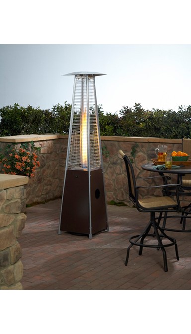 Tall Quartz Glass Tube Heater- Hammered Bronze Finish - Tall Patio